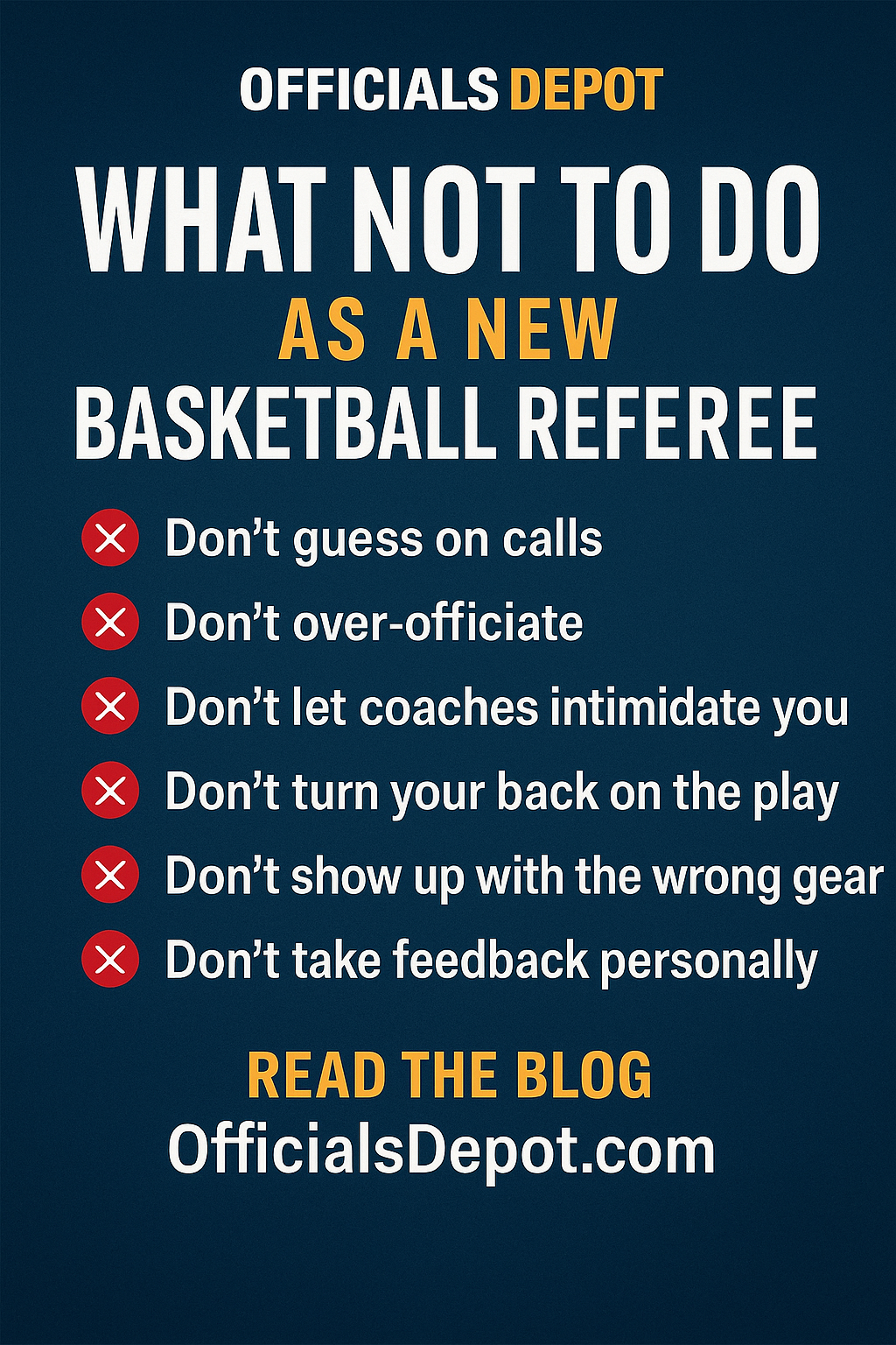 What NOT to Do as a New Basketball Referee