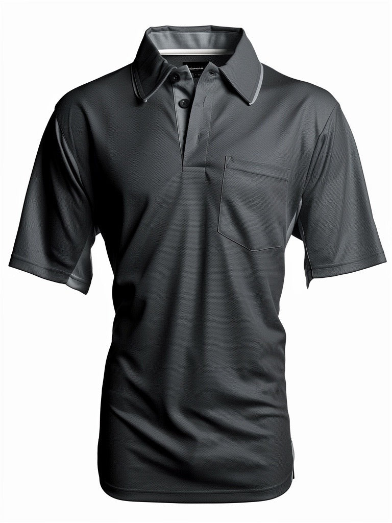 FLASH SALE- Traditional Major League Replica Umpire Shirt - BLACK with CHARCOAL GRAY (Clearance- No returns / No exchanges )
