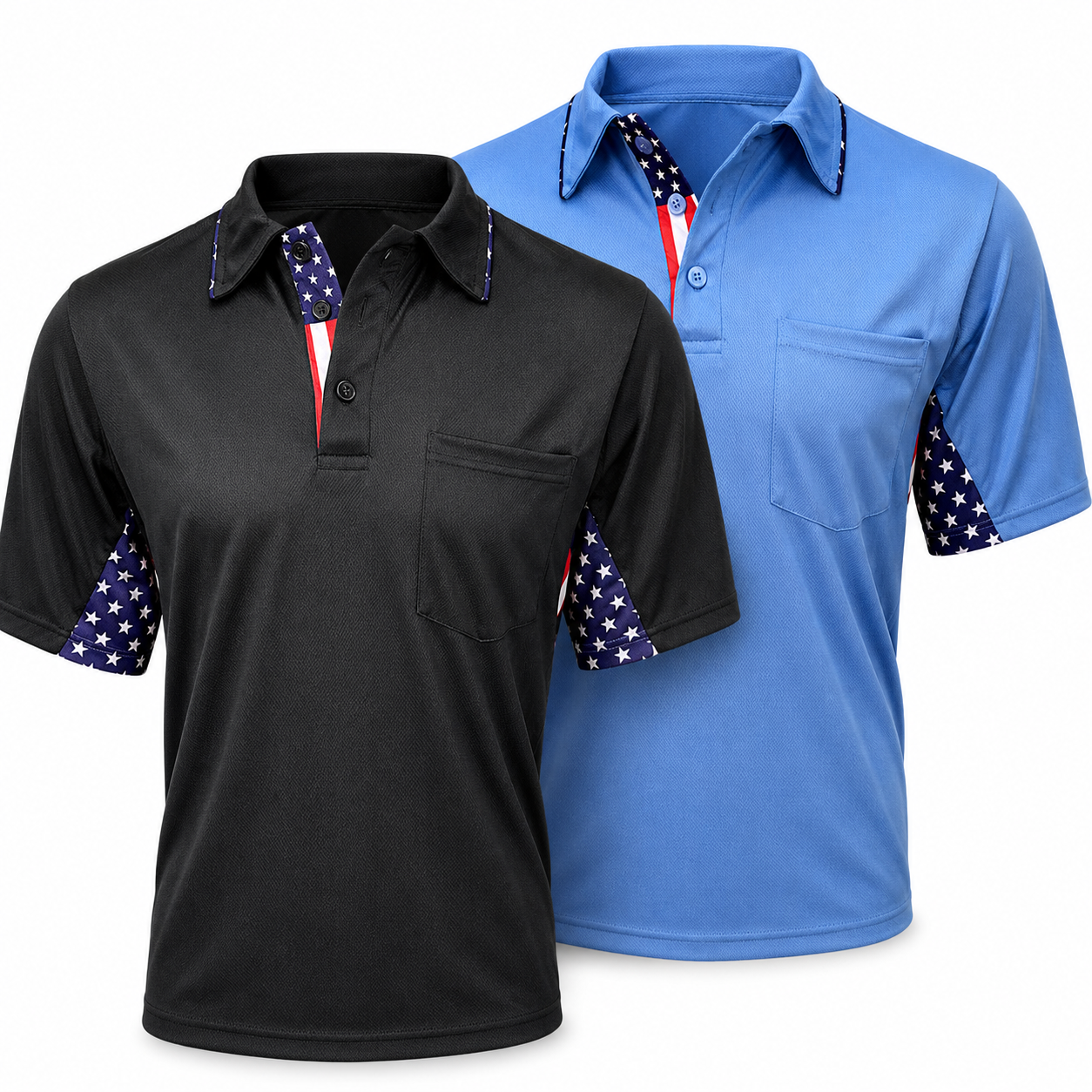 Clearance/ Outlet - Officials Depot Exclusive: Major League Replica Umpire Shirt - USA FLAG (DEFECTIVE- No returns/ Exchanges)