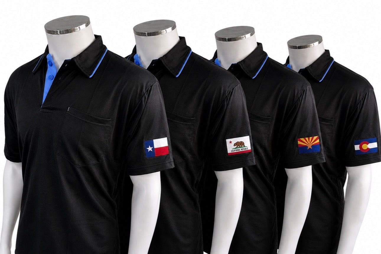 New State Flag | AeroDry Series B Major League Replica Black or Sky Blue Umpire Shirt (Allow 5-7 business days)