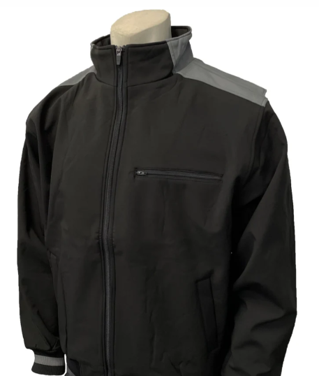 MLB Thermal Umpire Jacket - Black w/ Charcoal Grey with Numbers # or Without Numbers
