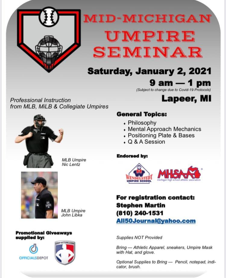 Mid-Michigan Umpire Seminar | Officials Depot 