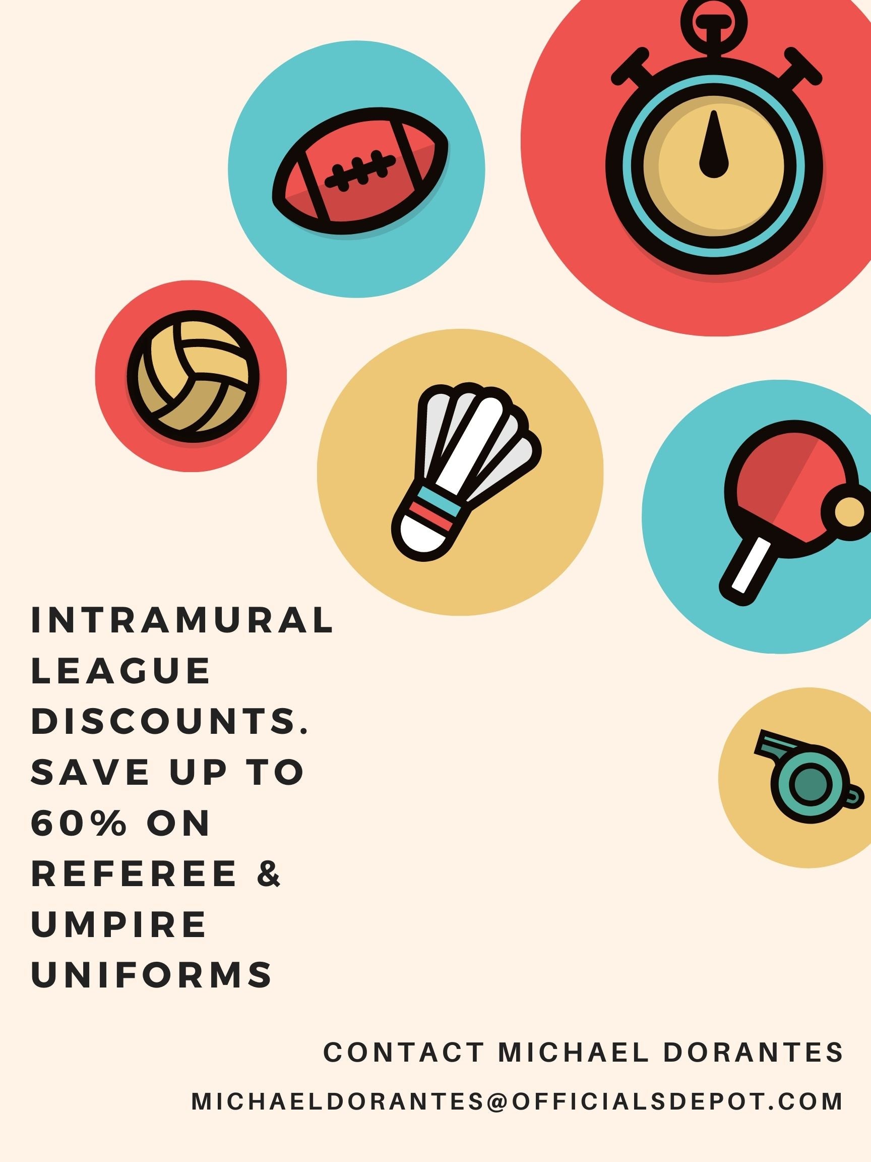 Umpire & Referee Uniforms: Discounts for Intramural Leagues, Universities, Club Leagues - Save up to 60%