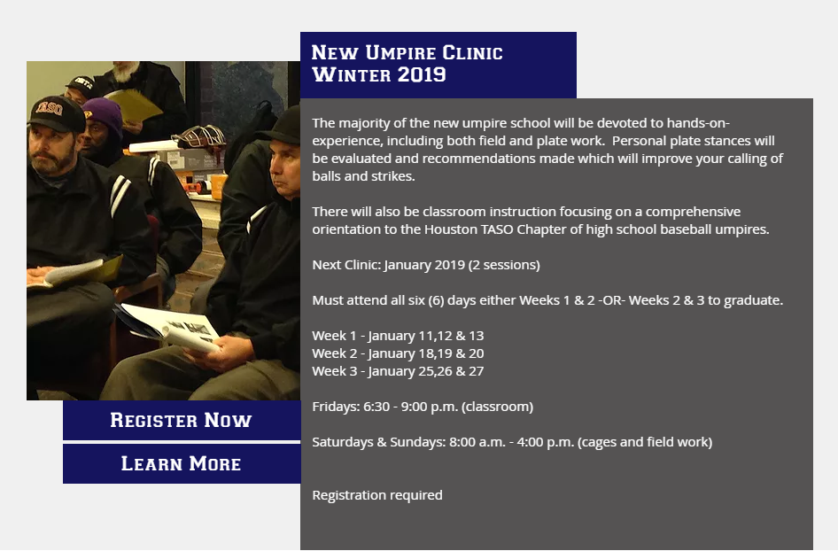 New Umpire Clinic Houston TASO