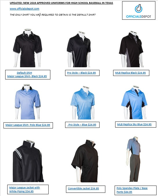 Updated: Approved Uniforms For Texas High School Baseball Umpires