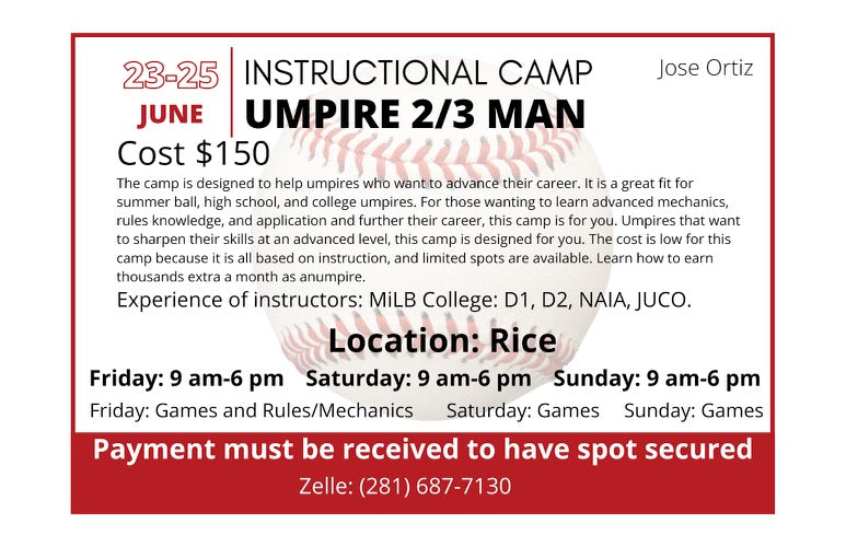 Houston Umpire Instructional Camp