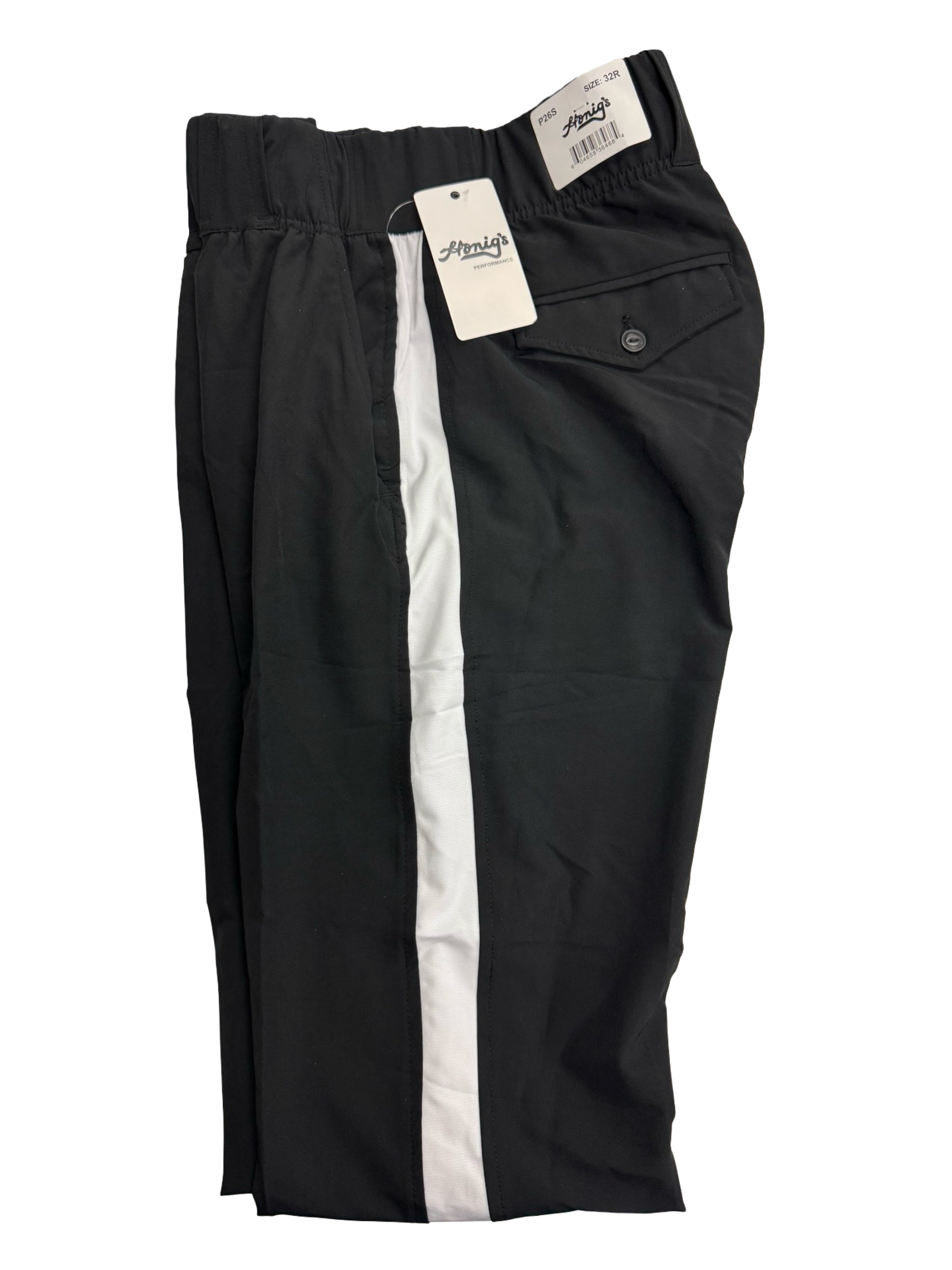 P25 | size SMALL | Football Short Black w/White Stripe  [Clearance/Outlet - No RETURNS/EXCHANGES]
