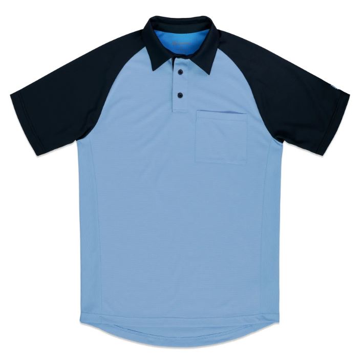 Davis MX3 Powder Blue/Black Raglan Sleeve Umpire Shirt