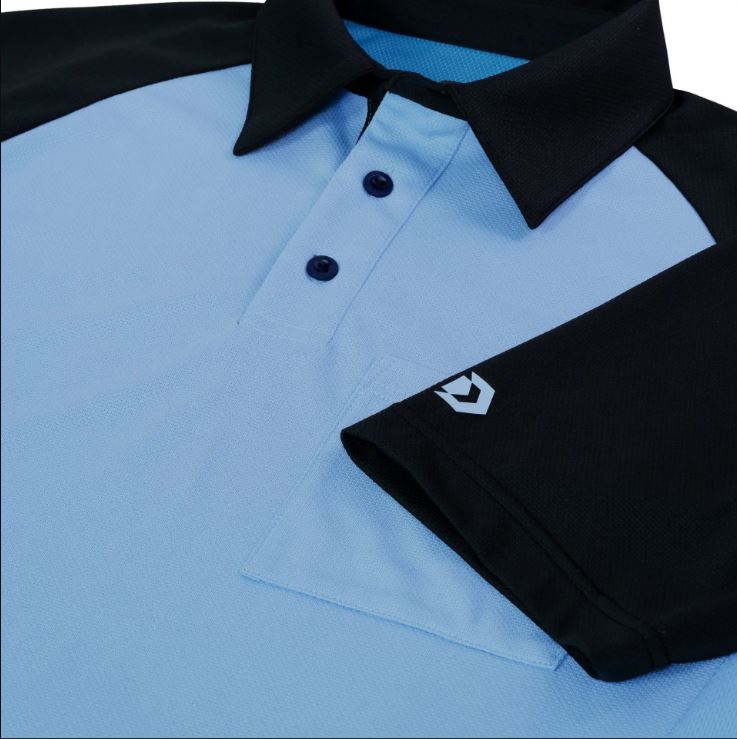 Davis MX3 Powder Blue/Black Raglan Sleeve Umpire Shirt