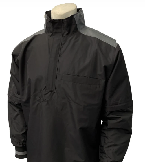 MLB Convertible Umpire Jacket - Black w/ Charcoal Grey with Numbers # or Without Numbers