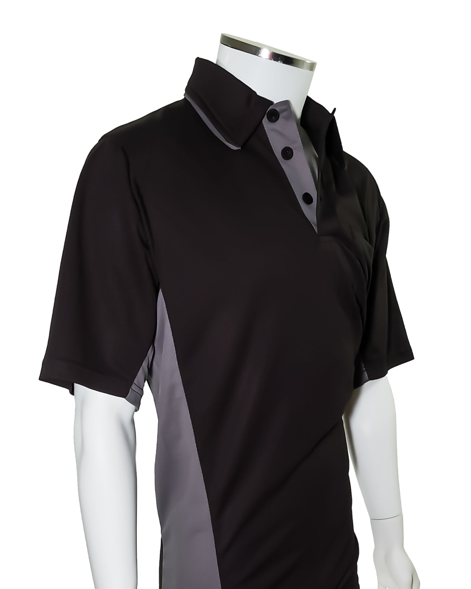 Current Major League Replica Umpire Shirt - BLACK with CHARCOAL GRAY - Officials Depot