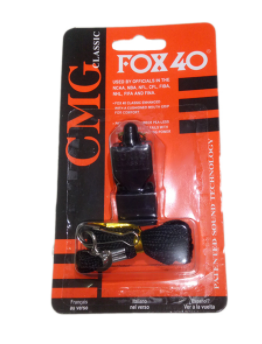FOX 40 CMG Classic Enhanced Whistle with a Cushioned mouth grip for comfort (with lanyard)