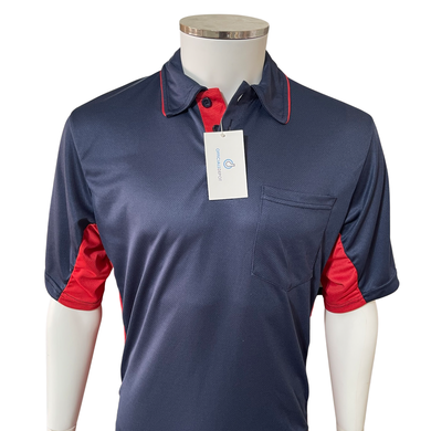 Officials Depot Exclusive:  Major League Replica Umpire Shirt - NAVY with Red Side Panels.