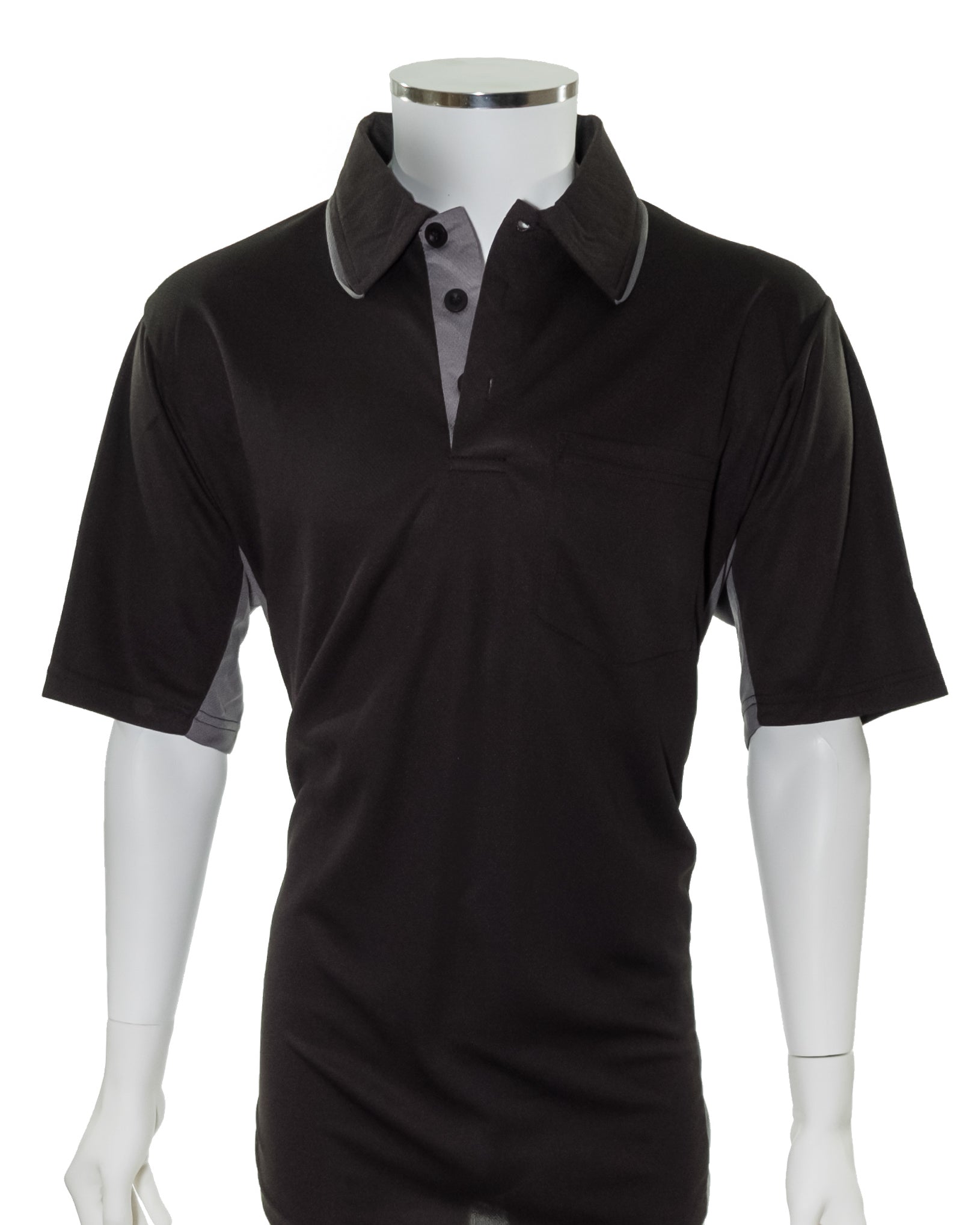 Current Major League Replica Umpire Shirt - BLACK with CHARCOAL GRAY - Officials Depot