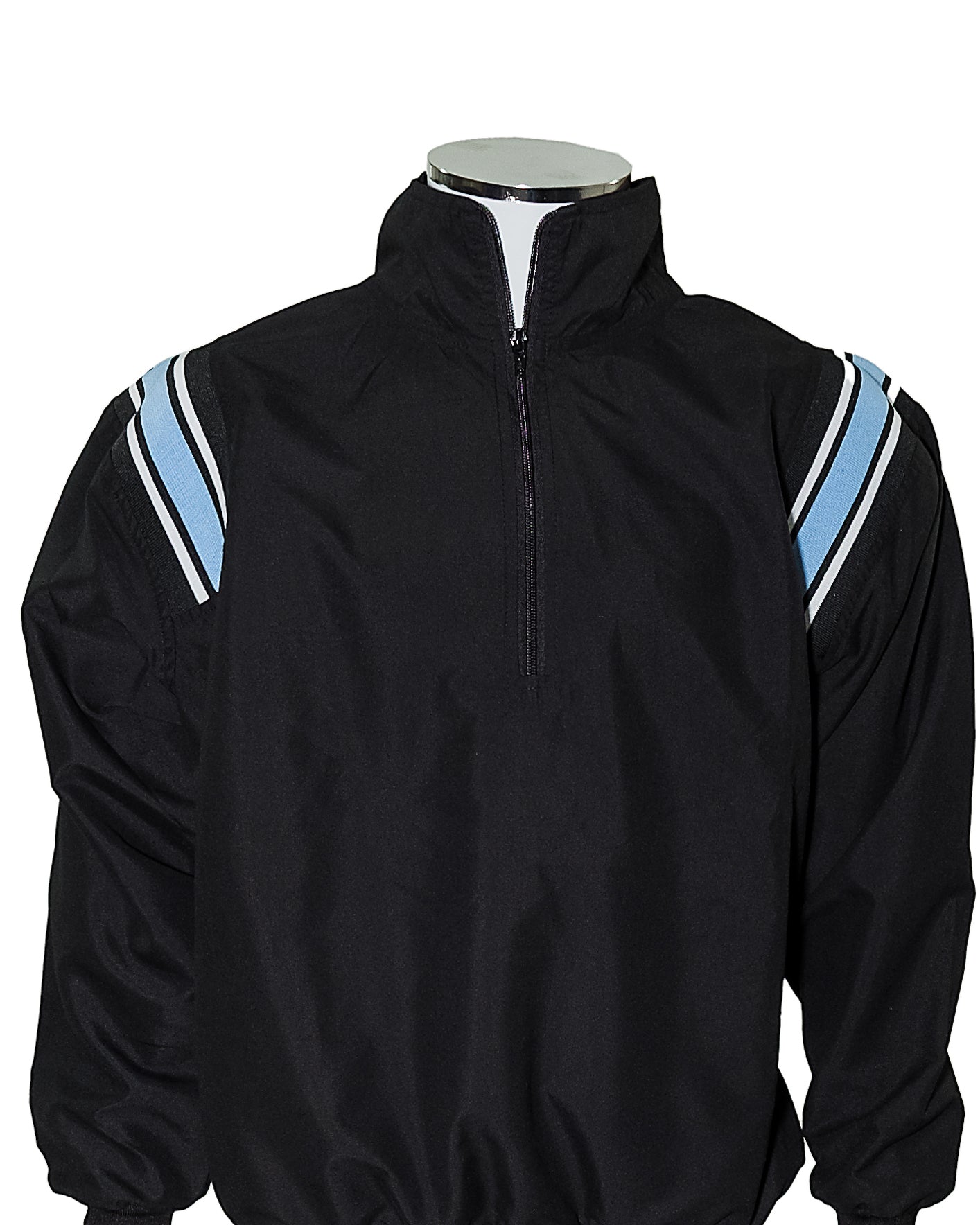 Major League Umpire Jacket - Black With Powder Blue & White Trim - Officials Depot