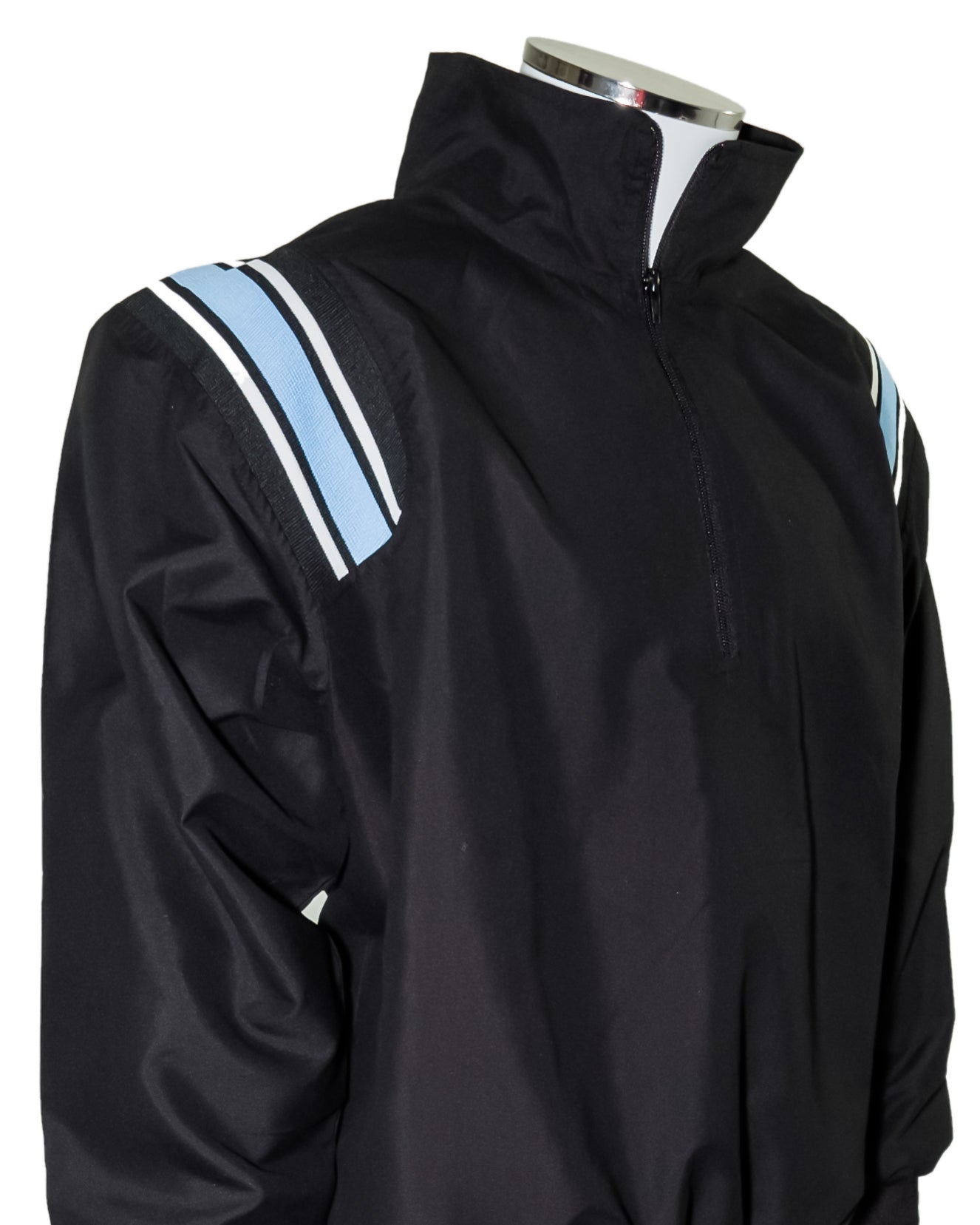 Major League Umpire Jacket - Black With Powder Blue & White Trim - Officials Depot