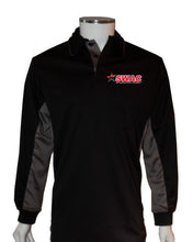 SWAC (LONG SLEEVE) Current Major League Replica Umpire Shirt - BLACK with CHARCOAL GRAY - Long Sleeve - Officials Depot