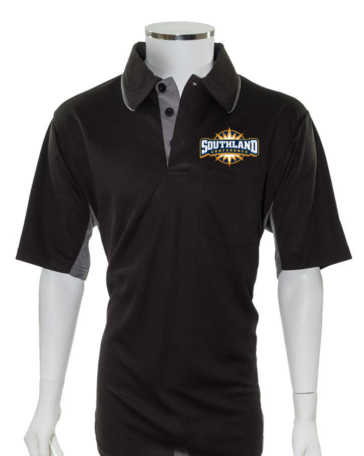 Southland Conference Current Major League Replica Umpire Shirt - BLACK with CHARCOAL GRAY - Officials Depot
