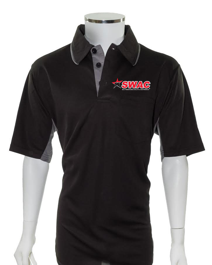 SWAC Current Major League Replica Umpire Shirt - BLACK with CHARCOAL GRAY - Officials Depot
